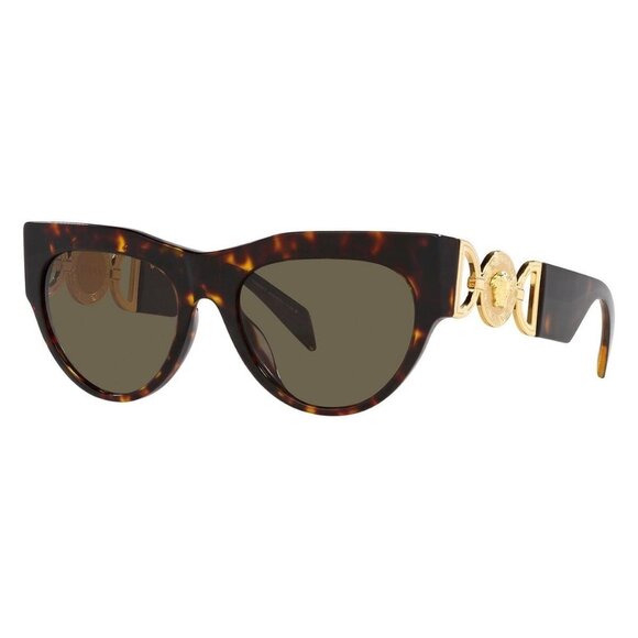 New VERSACE Havana Cat Eye VE4440U 108/3 Sunglasses Women - Picture 1 of 4